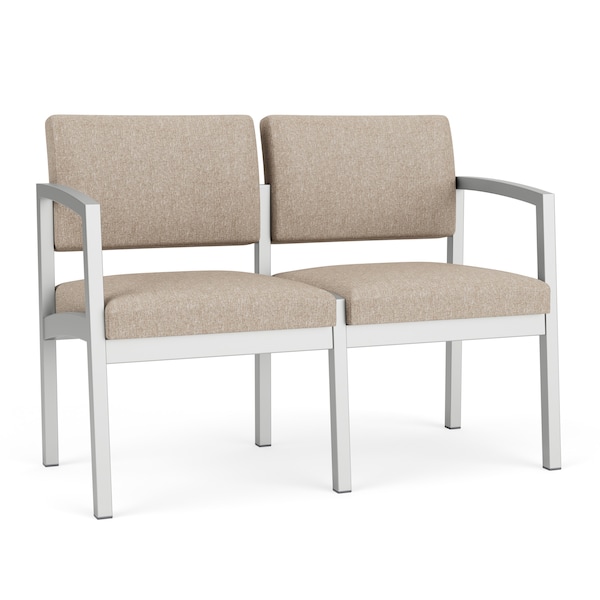 Lesro Stone (Beige) Seat, 2 Seat Sofa, 43.5 W 24.5 L 32 H, Linette Vinyl Seat, Lenox Steel Series LS2101 - main